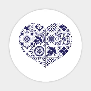 Mexican Talavera Tiles Heart Magnet